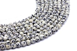 Perles Jaspe Dalmatien 6mm sobre fil 40cm