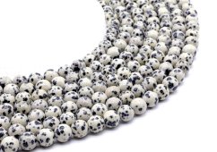 Perles Jaspe Dalmatien 8mm sobre fil 40cm