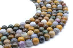 Perles Jaspe Océan 10mm sobre fil 40cm