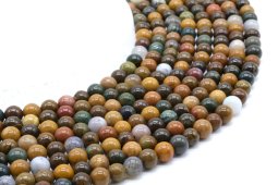 Perles Jaspe Océan 6mm sobre fil 40cm