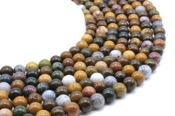 Perles Jaspe Océan 8mm sobre fil 40cm