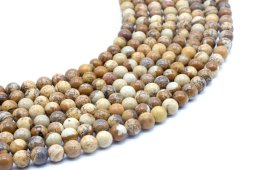 Perles Jaspe Paysage 6mm sobre fil 40cm