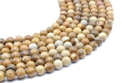 Perles Jaspe Paysage 8mm sobre fil 40cm