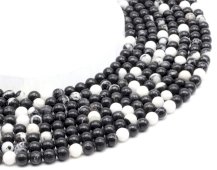 Perles Jaspe Zèbre 6mm sobre fil 40cm