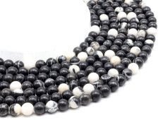 Perles Jaspe Zèbre 8mm sobre fil 40cm