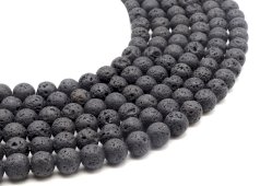 Perles de Lave 10mm sobre fil 40cm