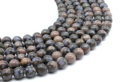 Perles Liberite 10mm sobre fil 40cm