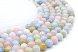 Perles Morganite 10mm sobre fil 40cm