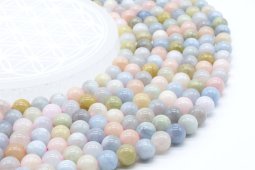 Perles Morganite 8mm sobre fil 40cm