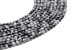 Perles Obsidiana Neige 4mm sobre fil 40cm