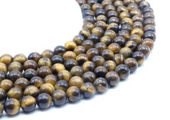 Perles Olho de Tigre 10mm sobre fil 40cm