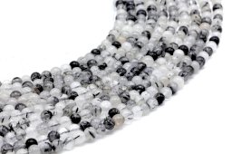 Perles Quartzo Turmalina 4mm sobre fil 40cm