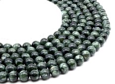 Perles Séraphinite 10mm sobre fil 40cm
