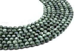 Perles Séraphinite 8mm sobre fil 40cm