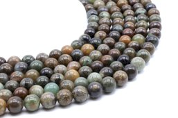 Perles Serpentine Chine 10mm sobre fil 40cm