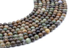 Perles Serpentine Chine 6mm sobre fil 40cm