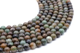 Perles Serpentine Chine 8mm sobre fil 40cm