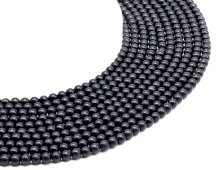 Perles Shungite 4mm sobre fil 40cm