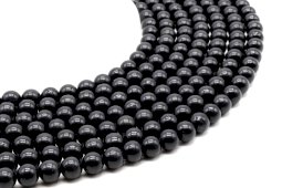 Perles Shungite 8mm sobre fil 40cm