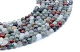 Perles Jaspe Héliotrope Africaine 6mm sobre fil 40cm