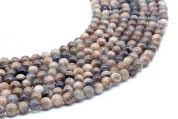 Perles de Sol Preta  'AA' 6mm sobre fil 40cm