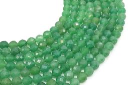 Contas facetadas Aventurina Verde 8mm em fio 38cm