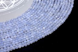Perles facettées Calcedónia Azul 3mm sobre fil 40cm