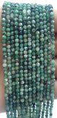 Perles facettées Emeraude 3mm sobre fil 40cm