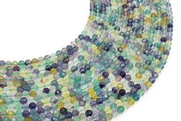Contas facetadas Fluorita Multi 4mm em fio 38cm