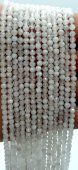 Perles facettées Pedra de Lua Branca 3mm sobre fil 40cm