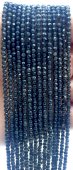 Perles facettées Obsidiana Preta 3mm sobre fil 40cm