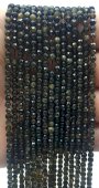 Perles facettées Obsidiana Dourada 3mm sobre fil 40cm
