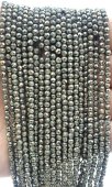 Perles facettées Pyrite 3mm sobre fil 40cm