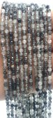 Perles facettées Quartzo Turmalina 3mm sobre fil 40cm