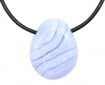 Calcedónia bleue 'A' rolada perfurada