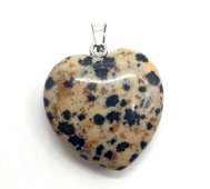 Pendente Coração Jaspe Dalmatien 2.5cm
