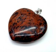 Pendente Coração Obsidiana Mahogany 2.5cm