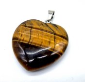 Pendente Coração Olho de Tigre 2.5cm
