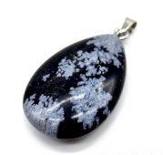 Pendente Larme Obsidiana Neige 3cm