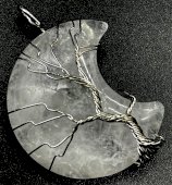 Pendente Lua Árvore de Vie - Cristal de Rocha 3.5cm