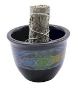 Taça Fumigation Céramique 7 Chakras Preto 9cm