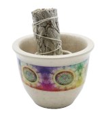 Taça Fumigation Céramique Flor de Vie Branco 9cm