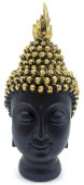 Estátua Resina Tête de Buda Preto 15cm