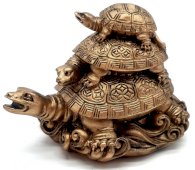Estátua Resina Tortues da Prospérité Bronze 8cm