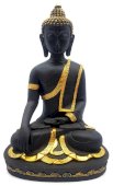 Estátua Resina Buda Méditation Preto 28cm