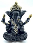 Estátua Resina Ganesha Preto 13cm