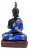 Estátua Resina Buda Thaï Azul 18cm
