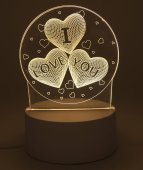 Luz noturna USB Plastique 'I Love You' 12cm