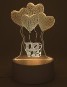 Luz noturna USB Plastique Coeurs 14cm