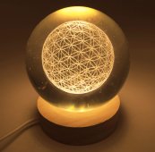 Luz noturna USB Verre Flor de Vie 9cm